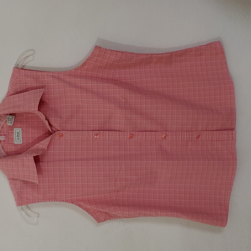 L.L. Bean Women's Size Medium Sleeveless Plaid Buttondown